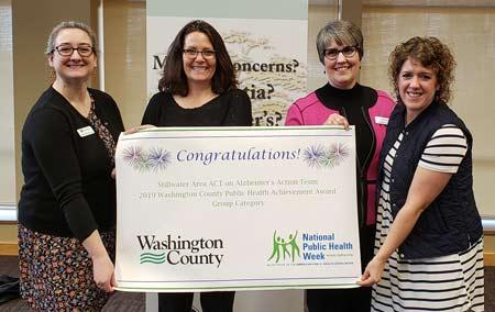 Stillwater Area ACT on Alzheimer's leaders receiving an award.